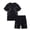 AB101 Black, variant on Bainana Boys Summer Casual Clothes Child Short Sleeve Tee And Matching Shorts Outfit Set Breathable Lightweight Big Boys Everyday Activewear Set Black 12-13 Years