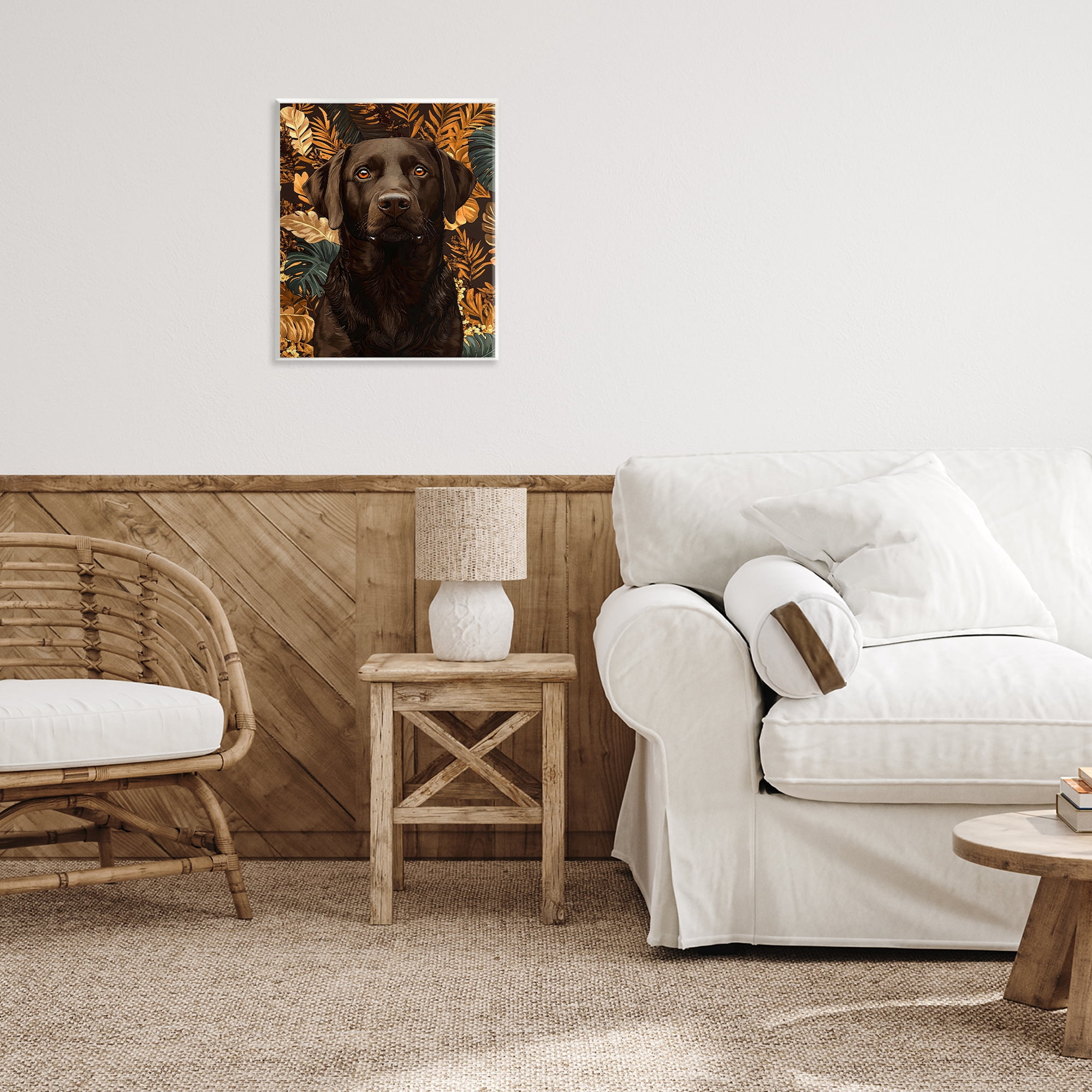 Stupell Industries Labrador with Golden Leaves Wall Plaque Art, design by Creative Studio