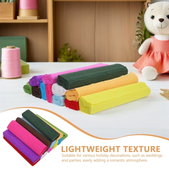 DEEPCRAFF Assorted Color Crepe Paper Rolls, Lightweight and Flexible for Handmade Floral Arrangements and Crafts