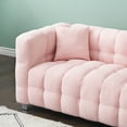 thumbnail image 3 of 102" Boucle Sofa Couch, Upholstered Tufted Cloud Couch with Pillows, Comfy Modern Deep Seat Sofa Couches Loveseat Sofa for Bedroom Living Room Office, Pink, 3 of 5