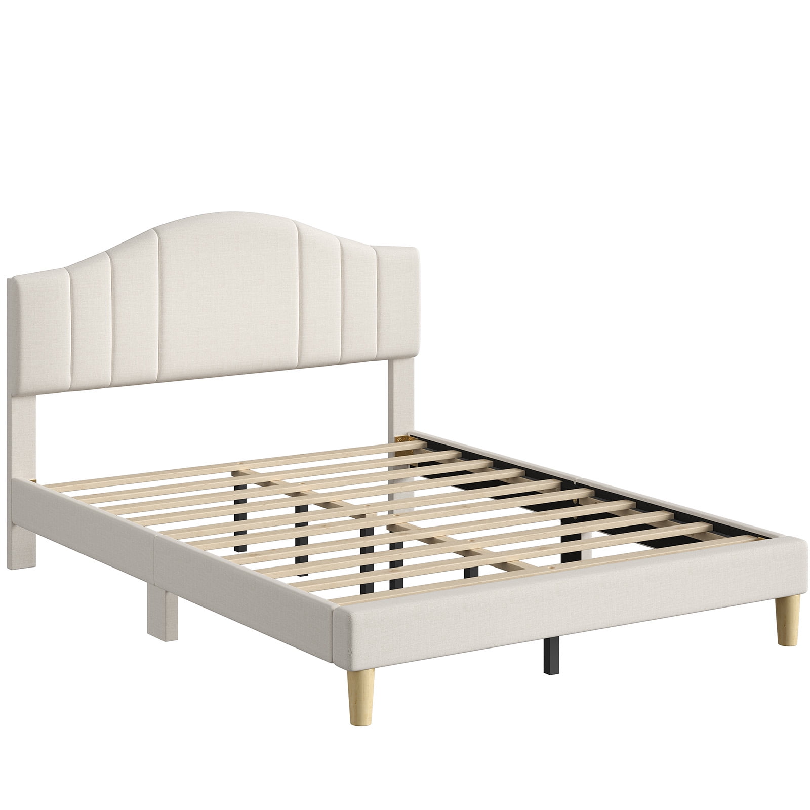 Pinmoco Queen Upholstered Platform Bed with LED Headboard photo 8