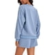 thumbnail image 3 of Conjuntos de sudadera cortos para mujer ATHLECHIC, conjuntos de sudadera con mangas de murciélago, conjunto de lounge casual, chándal M gris azul, 3 of 4