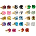 thumbnail image 2 of Pendientes de resina con efecto de estrella de colores y lentejuelas cuadradas de imitación de gemas, pendientes de moda sencillos, 2 of 6