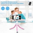 UBeesize Phone Tripod, Portable and Flexible Tripod with Wireless Remote and Universal Clip, Compatible with All Cell Phones/ Cameras, Cell Phone Tripod Stand for Video Recording(Pink) - image 2 of 7