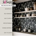thumbnail image 4 of S4Sassy Peel and Stick Wall Covering, Ginkgo Vine Wallpaper Removable Wallwrap - Gray Instant Wall Mural for Bedroom, Bathroom, Laundry Room, Closet Interior (25"x240" inch), 4 of 9