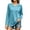 Blue, variant on Tqcoqu Women's Solid V Neck Raglan Long Sleeve Tunic Tops,Curved Hem Loose Soft Casual Basic Shirts For Fall Layering,Army Green Women's S-XXL