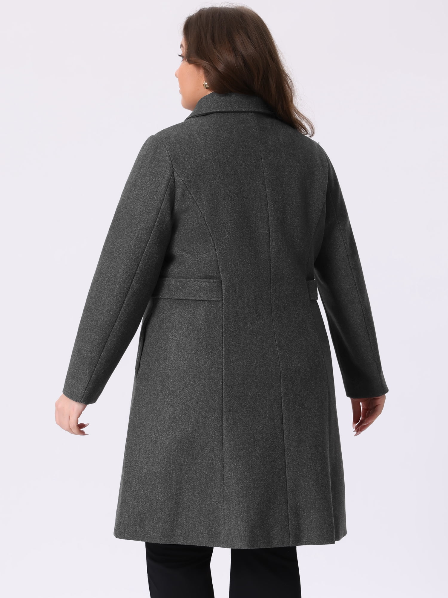 DARING DIVA Women's Plus Size Long Sleeve Utility Overcoat 4X Deep Gray