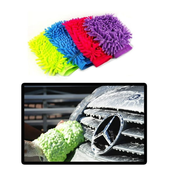 Zone Tech Micro Fiber Wash Mitt - Set of 2- Colors may vary