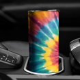 thumbnail image 3 of 20oz Colorful Tie Dye Mandala Pattern Skinny Tumblers Stainless Steel Tumbler with Lid and Straw,Vacuum Insulated Double Wall Travel Tumbler Cups with Cleaning Brush for Coffee,Tea, 3 of 6