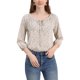 thumbnail image 1 of INSPIRAR CHIC Blusa de Verano con Manga 3/4 y Cuello Redondo para Mujeres, Floral, Talla XS, Beige, 1 of 7