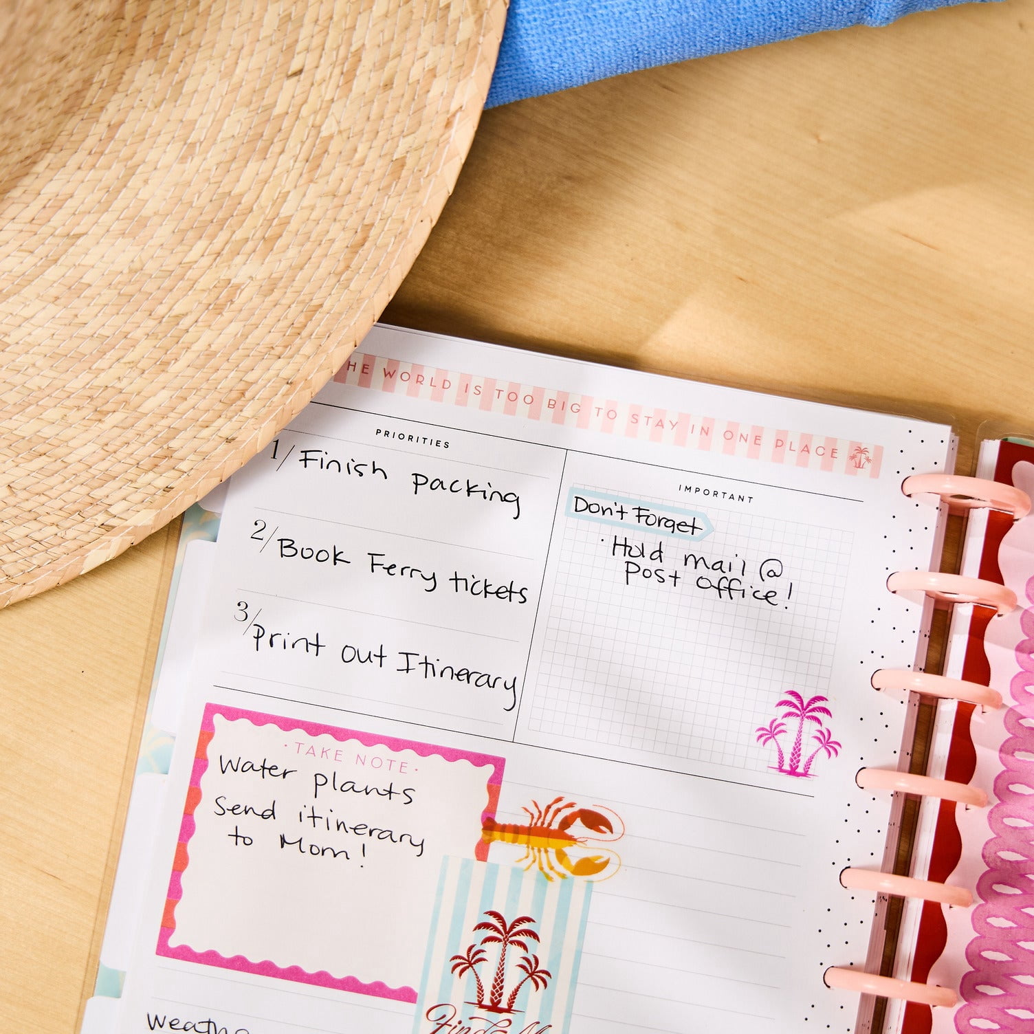 The Happy Planner Undated Palm Beach Classic Checklist Planner – 12-Month, Classic (7″ × 9.25″) – Disc-Bound, Start Anytime, Tropical Cover