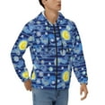 thumbnail image 4 of Zip Up Hoodies for Men - starry blue sky yellow moon striped Long Sleeve Comfrt Men'S Fashion Hoodies & Sweatshirts, Jackets for Men Hoodies Pullover Clothing Clothes with Pouch, 4 of 5