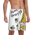 thumbnail image 2 of Kdxio Gnome Sweet Honey Print Mens Sleep Shorts Bottoms Soft Comfy Pajama Wear Pants with Drawstring Pockets, 2 of 7