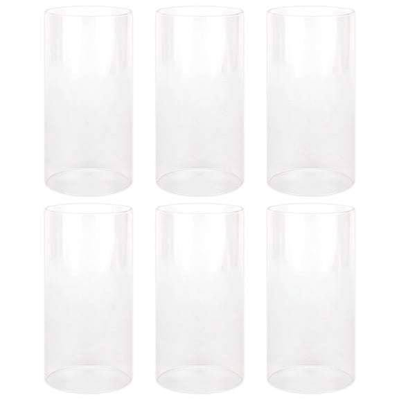 Koyal Wholesale 3.5" x 10" Glass Hurricane Candle Holder Shades, Indoor Tabletop, 6-Pack