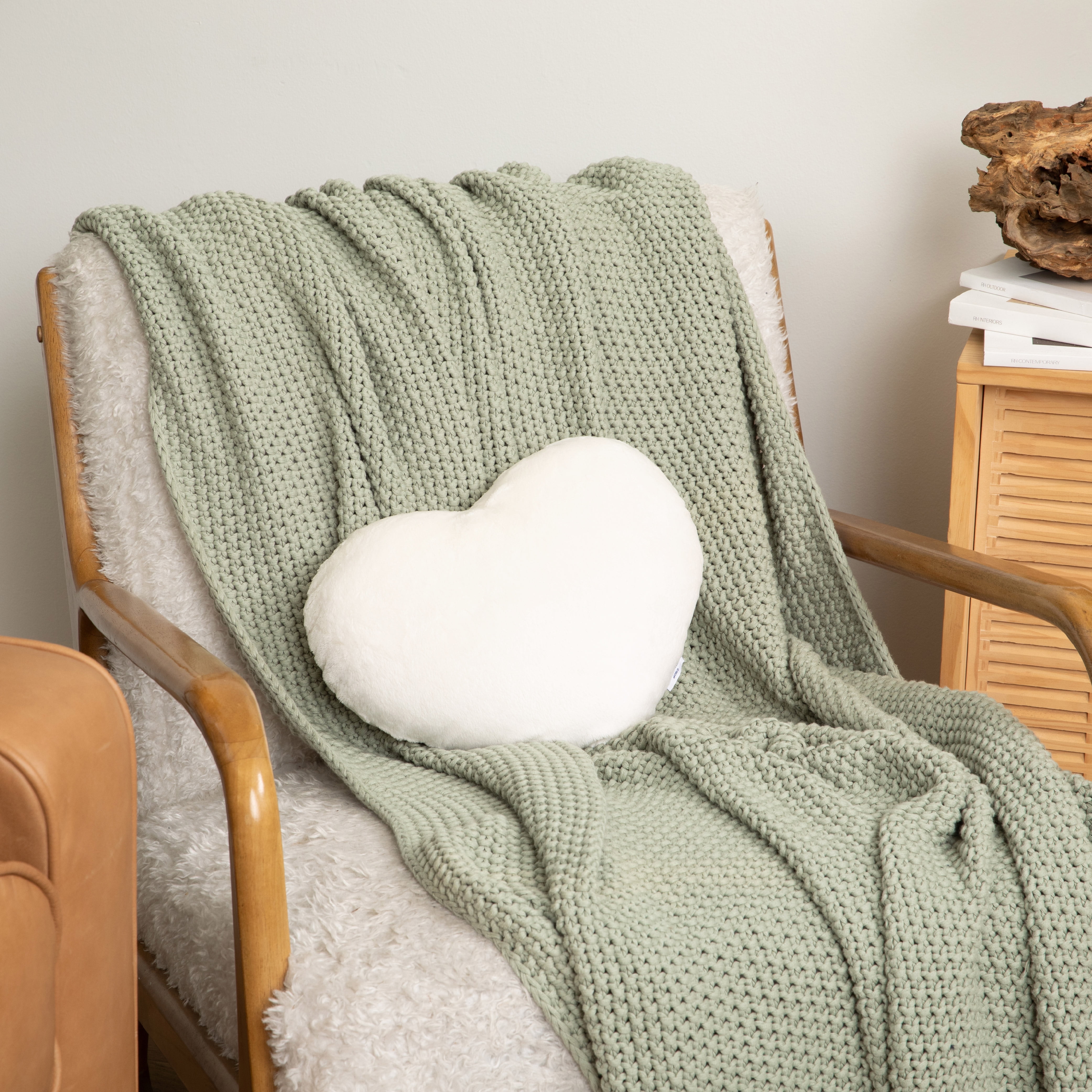 Hugimals Heart to Hug Pillow in Ivory | 5 lb Cozy Weighted Pillow for Self Care Ultra Soft Sensory Anxiety and Stress Relief for Comfort, Relaxation, Sleep