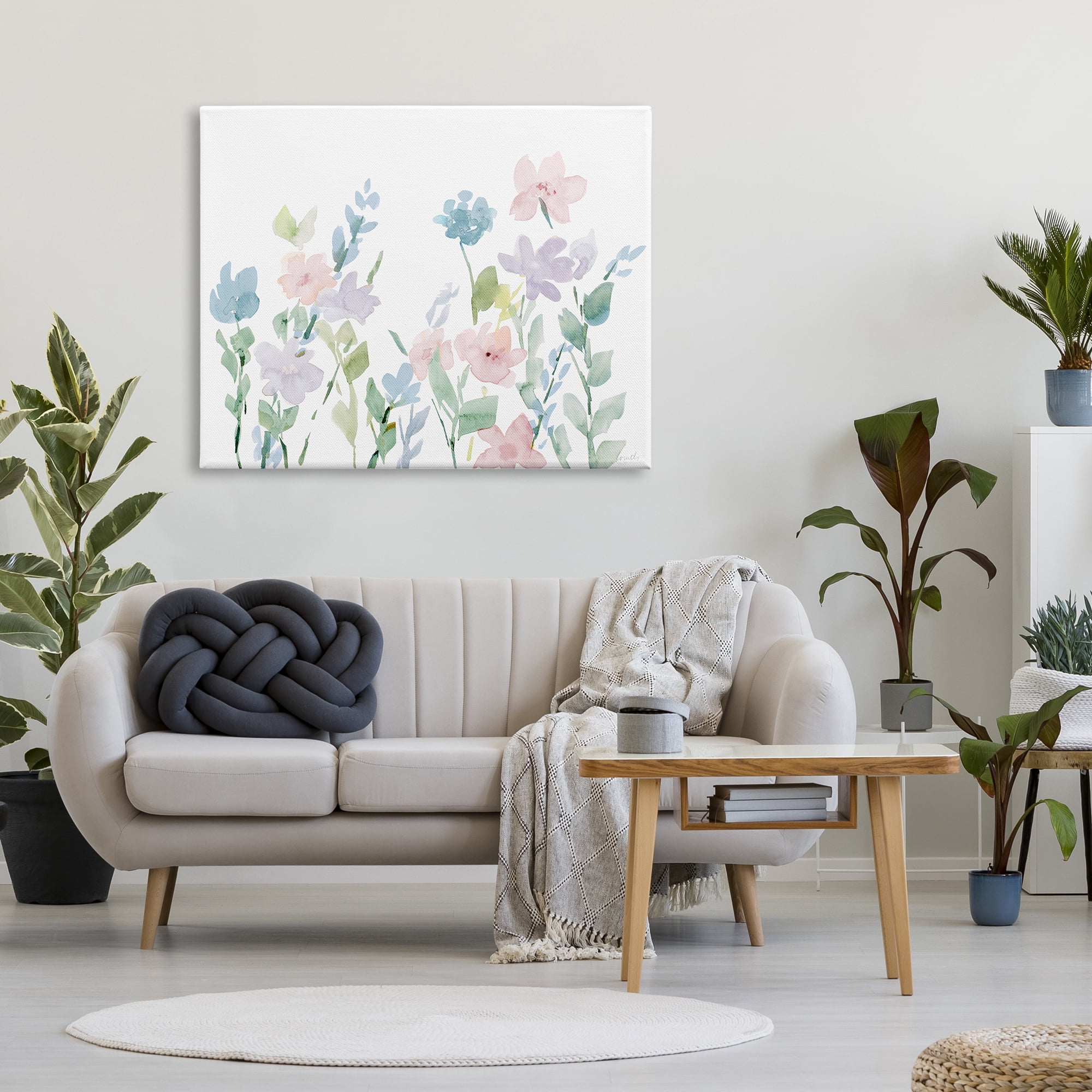 Stupell Industries Spring Meadow Florals Soft Pink Purple Watercolor Flowers, 48 x 36, Design by Lanie Loreth