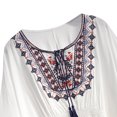 thumbnail image 5 of Pompotops Mode Femmes Été Décontracté Imprimé Taille Élastique Hauts Col en V Manches Courtes T-shirts Blouse Liquidation, 5 of 5