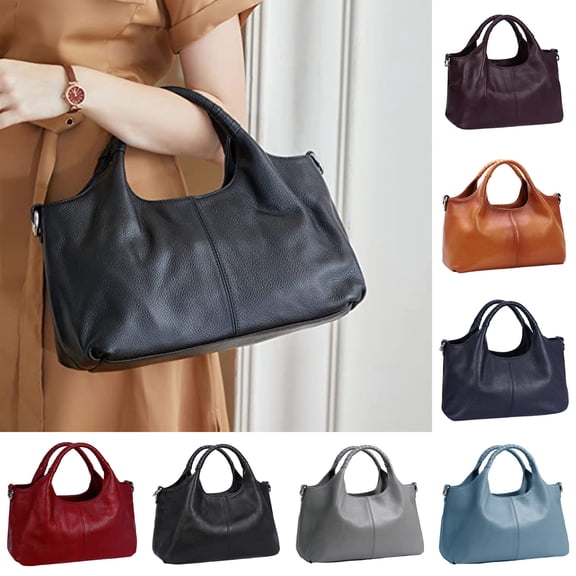 Faraee Leather Shoulder Bags for Women Purses and Handbags Top Handle Satchel Designer Large Capacity Crooss Body Work Computer Tote Bag Black