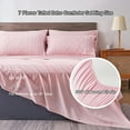 thumbnail image 3 of Flymme Pink Comforter Sets King Size,Shabby Chic Bedding 7 Piece Bed in a Bag Boho Comforter Set with Sheets King Bed Set for All Season, 3 of 8
