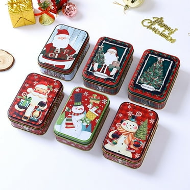 Gosuguu Christmas Cookie Tins, Large Holiday Bakery Treat Boxes with Lids, Christmas Gift Candy and Cookie Boxes for Gift Giving, Holiday Storage Tins