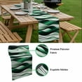 thumbnail image 5 of Green Striped Ombre Table Runner - 108 Inch Long, Kitchen Dining Table Runner Dresser Scarves, Modern Green Moire Geometric Farmhouse Decor for Coffee Tables Wedding Party Banquet, 5 of 8