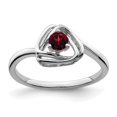 thumbnail image 1 of Diamond2Deal 14k White Gold Garnet Triangle Ring for Women Size- 7, 1 of 2