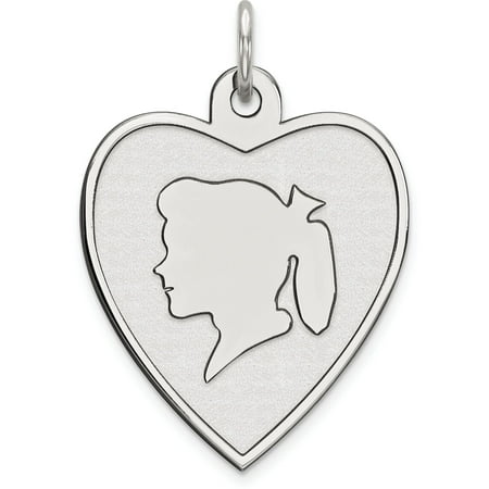 Sterling Silver Girl Heart Charm