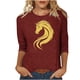 thumbnail image 3 of TaTaai Womens New Year 2026 Print Three Quarter Sleeve Round Neck Casual Top Holiday Celebration Blouse Festival Party Wear Gift, 3 of 5