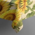 thumbnail image 5 of Beige Sunflower Handwriting Pattern Square Tablecloth,Waterproof Square Table Cover,Wipeable Spillproof Washable Table Cover for Home Kitchen Party Decor 52"x52"(132x132cm), 5 of 6