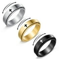 thumbnail image 2 of PAURO Cross Rotating Rins for Men and Women Size 13 Stainless Steel 6MM Black Silver Gold Plated Personalized Statement Dainty Simple Jewelry Black Size 8, 2 of 5