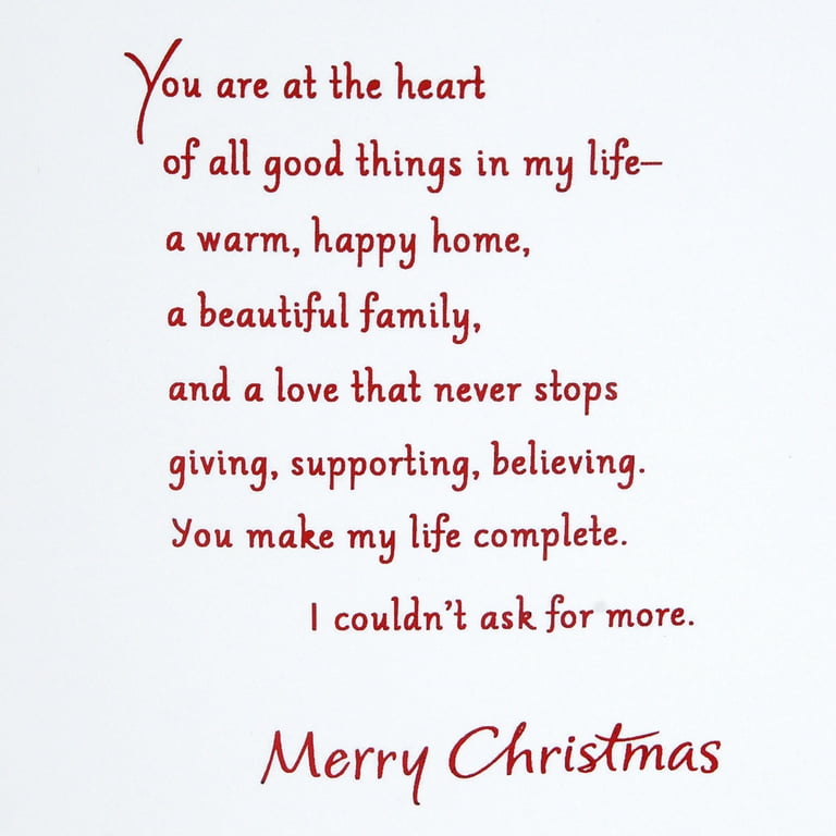 Hallmark Christmas Card for Wife (Heart of All Good Things
