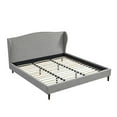 thumbnail image 3 of Rustic Manor Eloisa Linen Upholstered Platform Bed King Size, Grey, 3 of 8