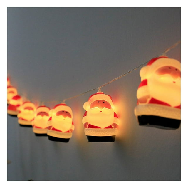 Santa Head Rope Lights Christmas Led Lights Santa Claus Led Lights Festive Waterproof Hanging Decor for Weddings Parties Home