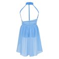 thumbnail image 3 of TSSOE Girls Halter Cutout Back Gymnastics Leotard Wrap Chiffon Skirts for Ballet/Lyrical Dance/Ice Light Blue 10, 3 of 7