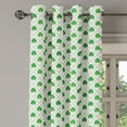 thumbnail image 3 of Ambesonne Irish Grommet Curtain, 4 Leaf Shamrock Dots, 50" x 54", White Green, 3 of 6