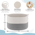 thumbnail image 3 of XXXLarge Blanket Basket Living Room - 22" x 22" x 14" Cotton Rope Baskets for Storage - Large Woven Basket for Toys, Towels, Pillows, Clothes- Rope Laundry Hamper with Handles - Nursery Bin, 3 of 4