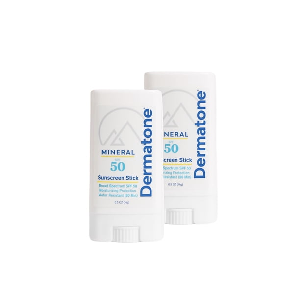 Protector solar en barra Dermatone SPF 50, 15 ml (paquete de 2), resistente al agua