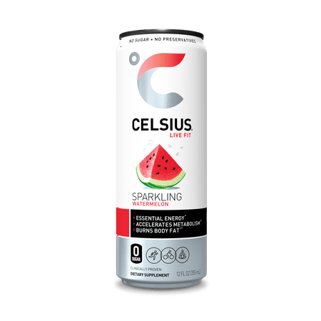 CELSIUS Essential Energy Drink 12 Fl Oz, Sparkling Watermelon (Single Can)
