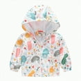 thumbnail image 4 of Karoyedx Jackets for Kids Girls Rain Jacket Waterproof Hooded Fleece Kids Raincoat Toddler Girls Fall Rain Coats Jackets Windbreakers White F Size,2-3 Years, 4 of 5