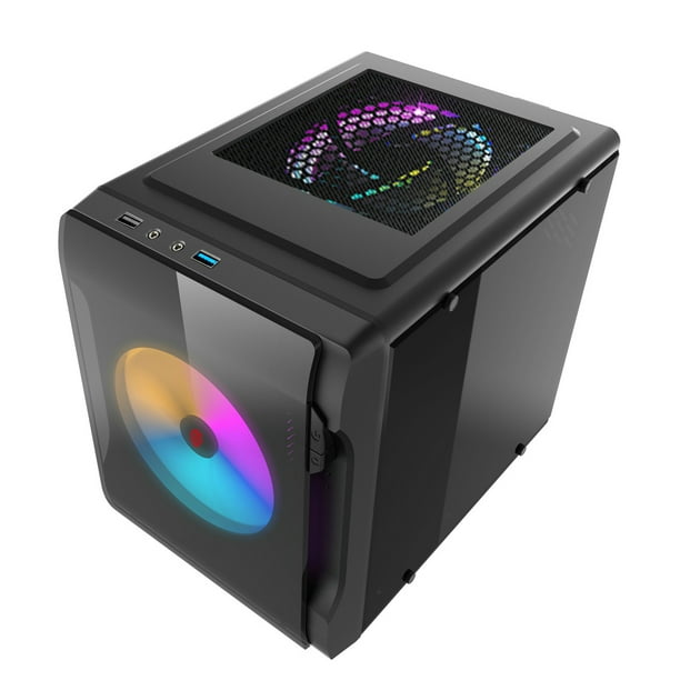 Mini Transparent Atx Case Mid Tower Case With Usb2 0 3 0 Interface Atx Gaming Desktop Computer Chassis Undermicro Atx Mini Itx Walmart Com Walmart Com