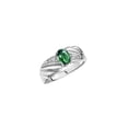thumbnail image 3 of RYLOS Bagues pour Femmes Bague Aile d'Ange en Or Blanc 14K Pierre de Naissance Pierre Précieuse 7X5MM et Diamants Saphir Vert Bijoux pour Femmes Bagues en Or pour Femmes Taille 8, 3 of 6