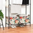 thumbnail image 3 of Yayeee Foldable Storage Basket for Shelves with Handles Set of 2 Waterproof Cloth Bins, Strawberry Pattern, 3 of 7
