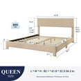 thumbnail image 6 of Sifurni Queen Size Platform Bed Fame with Upholstered Adjustable Fabric Headboard, Beige, 6 of 6