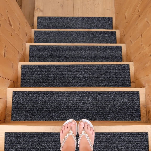 Ottomanson Cloud Rubberback Solid Design Stair Tread