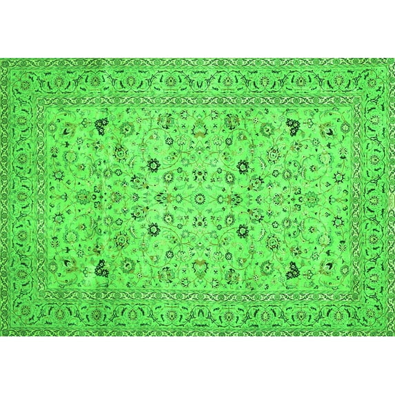 Ahgly Company Indoor Rectangle Persian Green Traditional Area Rugs, 5' x 8'