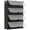 Ink Black + Transparent, variant on YUAN Shoe Rack, 12-Tier with Doors, 48-Pair Storage Cabinet
