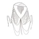 thumbnail image 1 of Cadena Del Cuerpo De Tono Plateado Arnés De Longitud Ajustable Con Cadena Fina Collar De Múltiples Hileras Borla Para Accesorio De Bikini, 1 of 8