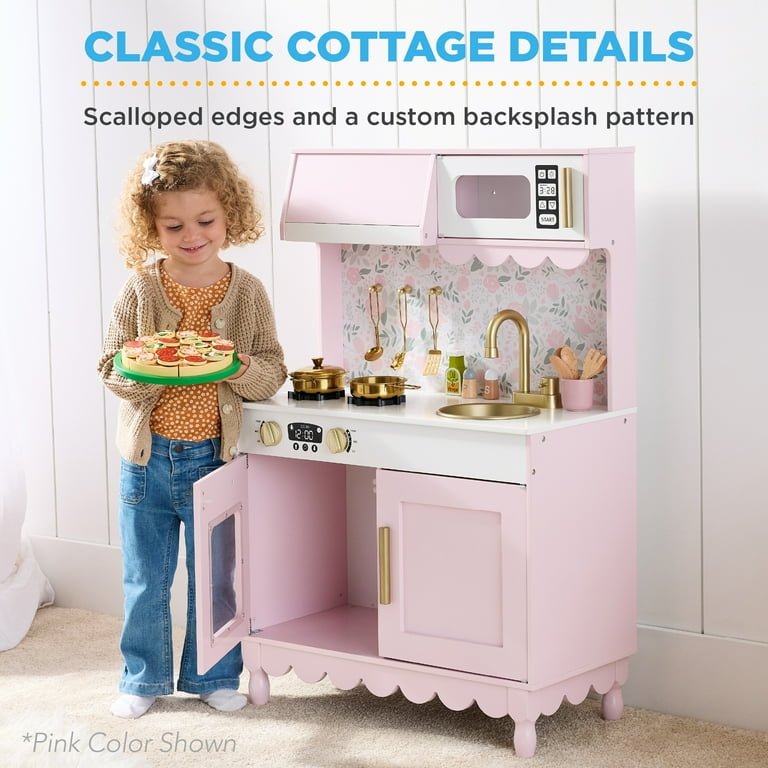 Best Choice Products Pretend Play Cottage Kitchen Wooden Toy Set