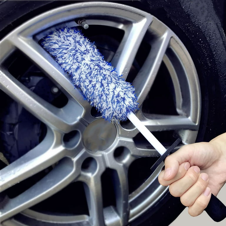 Kitwin Microfibre Car Long Reach Wheel Rim Brush Gentle Cleaning Scratch Free Tire Brush Washing Tool, Size: 420, As Shown
