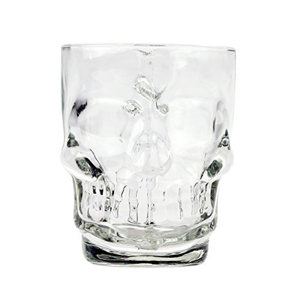 Novelty Glass Skull Face Drinking Mug 18oz Beer Juice Water Drinking